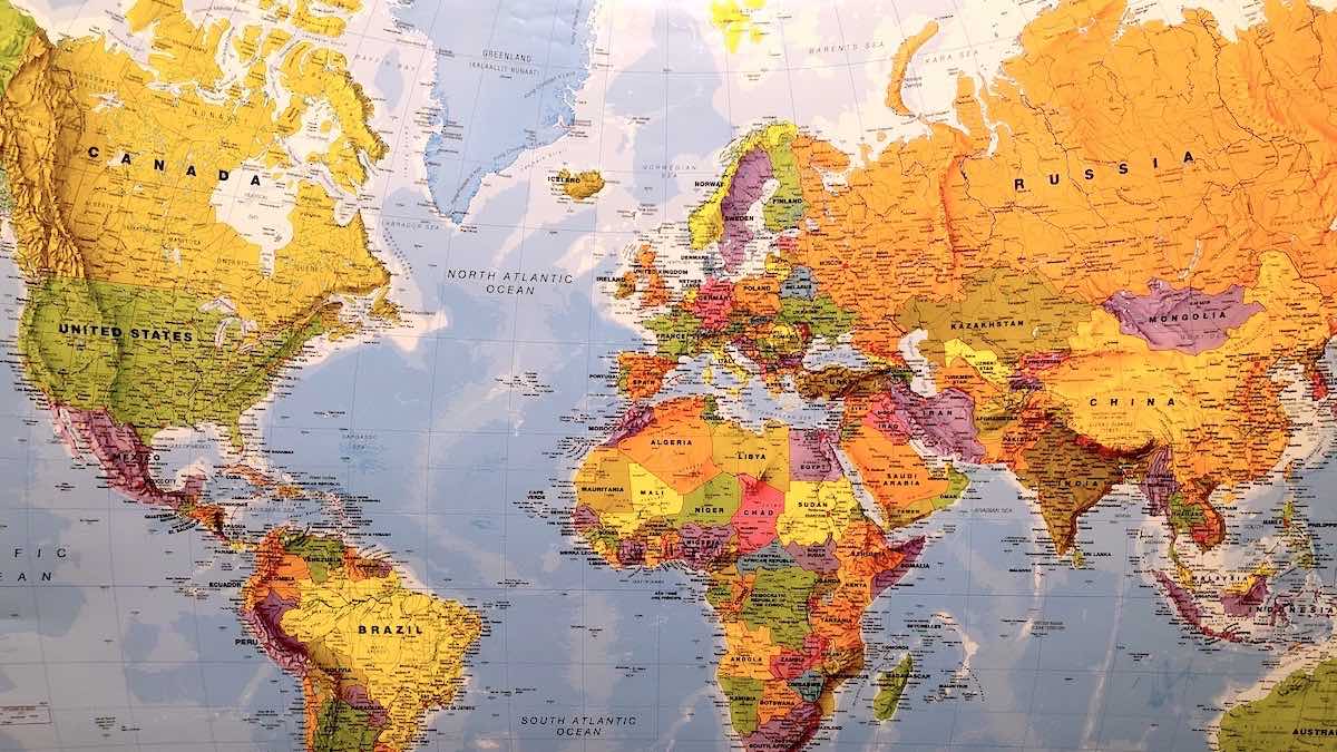 Weltkarte für eine Weltreise